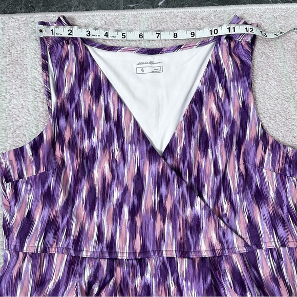 NWT Eddie Bauer Purple and Pink Ikat Aster Crossover Dress Outdoors Size Small - Picture 6 of 11